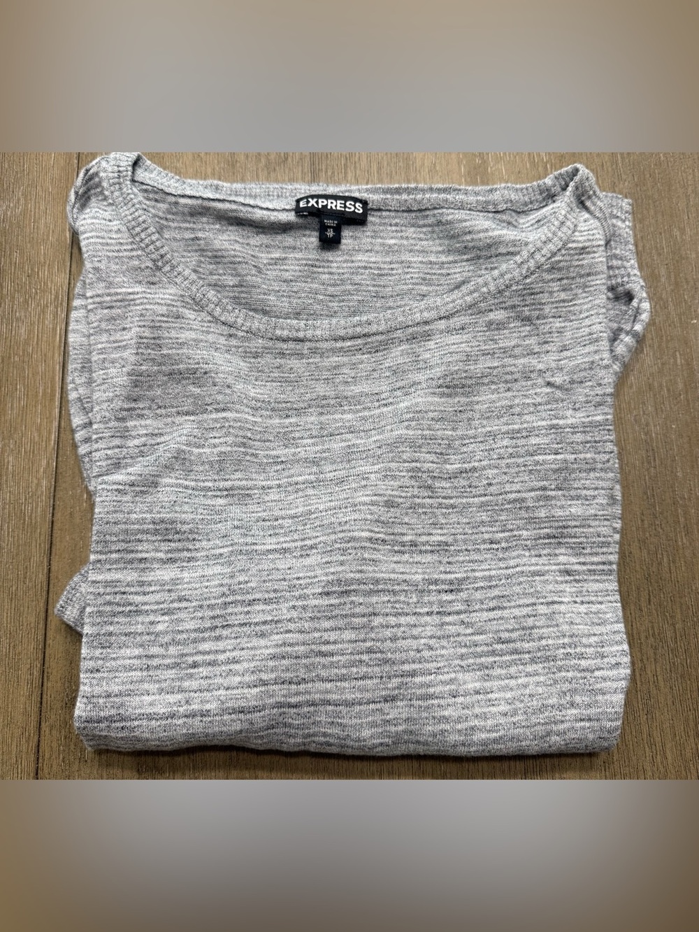 Express Gray Marled Scoop Neck Top
